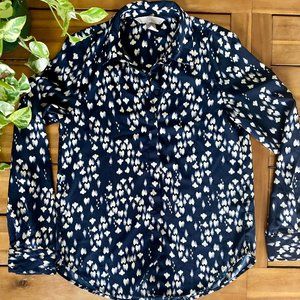 Loft Speckled Blouse (Navy Blue)